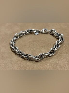 Steel Men's Rope Link Bracelet - Silver